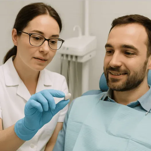 Custom Dental Crown Consultation with a Patient