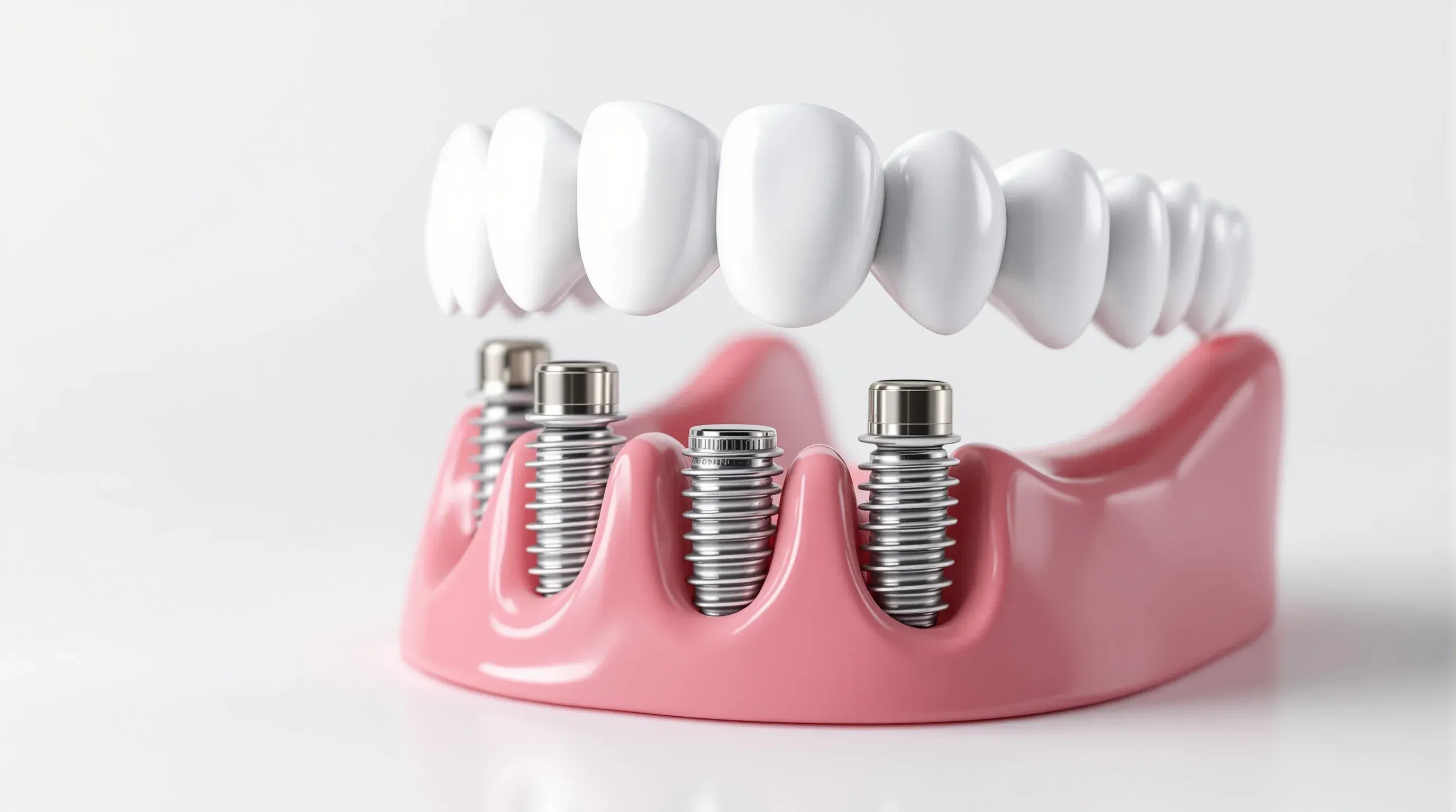 Full-arch all-on-4 dental implant model at Neola Dental in Minneola, FL